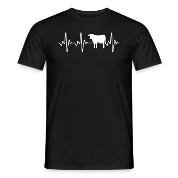 Cow Heartbeat - Männer T-Shirt - Schwarz - Vorne - AI Model Male 178 light (178cm)