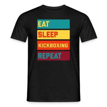 Eat Sleep Kickboxing Repeat Vintage Edition - Männer T-Shirt - Schwarz - Vorne - AI Model Male 178 light (178cm)