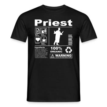 Priest Product Description - Männer T-Shirt - Schwarz - Vorne - AI Model Male 178 light (178cm)