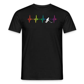 Bandy Rainbow Heartbeat - Männer T-Shirt - Schwarz - Vorne - AI Model Male 178 light (178cm)