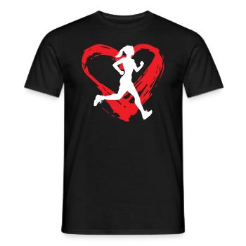 Runner Heart - Men's T-Shirt - black - Front - AI Model Male 178 light (178cm)