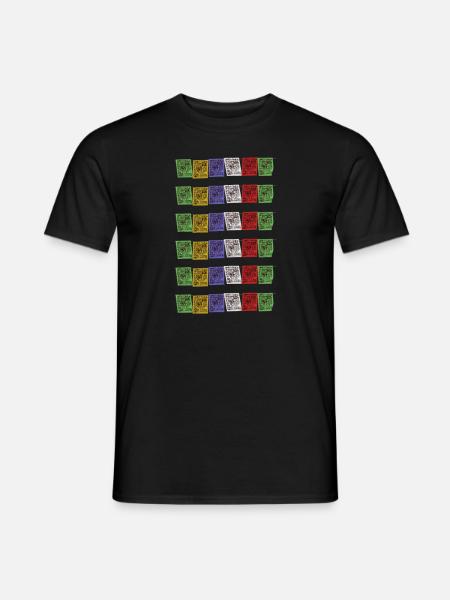 Tibetische Gebetsfahnen in Nepal Buddhismus Indien - Männer T-Shirt - Schwarz