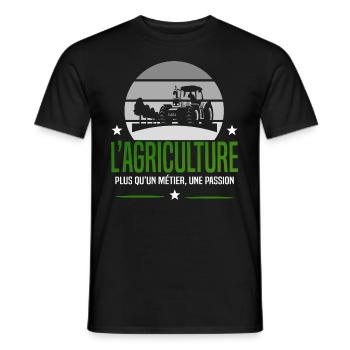 Agriculture - T-shirt homme - noir - Devant - AI Model Male 178 light (178cm)