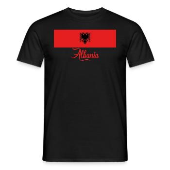 Flagge Albaniens - Männer T-Shirt - Schwarz - Vorne - AI Model Male 178 light (178cm)