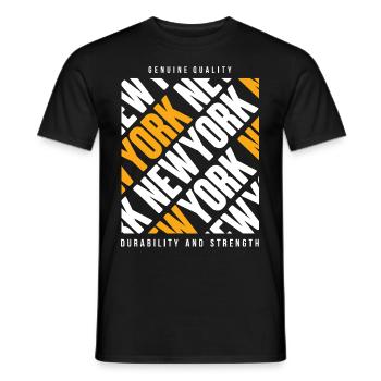 New York Urban Schriftzug - Männer T-Shirt - Schwarz - Vorne - AI Model Male 178 light (178cm)
