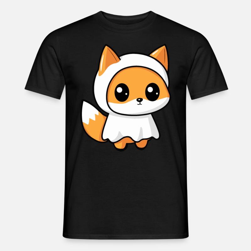 Fuchs Halloween Lustig Geist - Männer T-Shirt - Schwarz