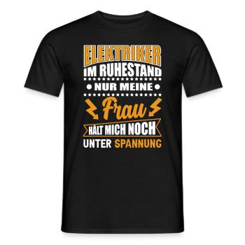 Retired electrician - Men's T-Shirt - black - Front - AI Model Male 178 light (178cm)