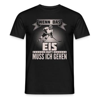 Ice hockey - call me - Men's T-Shirt - black - Front - AI Model Male 178 light (178cm)