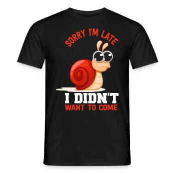 Snail Animal Speed Late Slow - Men's T-Shirt - black - Front - AI Model Male 178 light (178cm)