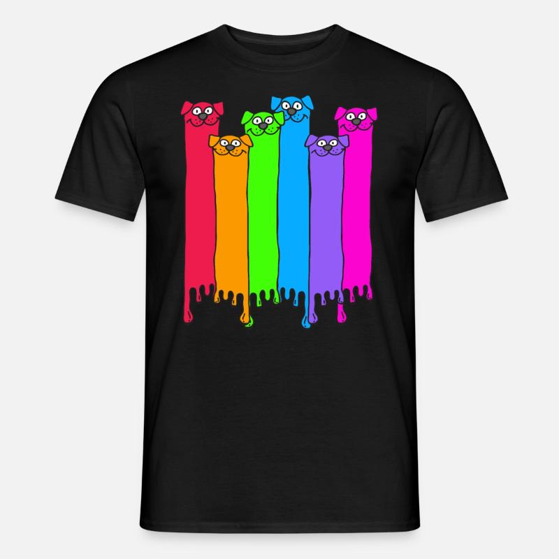 LGBT Regenbogen Hunde - Männer T-Shirt - Schwarz