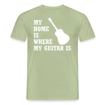 Guitar music punk rock electric guitar gift at home - Men's T-Shirt - sage - Front - AI Model Male 178 light (178cm)