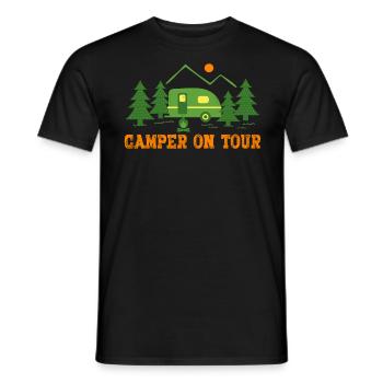 Camping caravane - T-shirt homme - noir - Devant - AI Model Male 178 light (178cm)