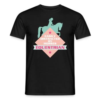 Horse riding Horse riding Horse saying Funny sayings - Men's T-Shirt - black - Front - AI Model Male 178 light (178cm)