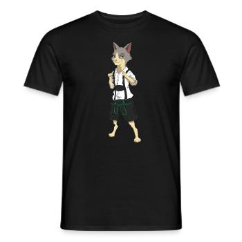 cat leather pants costume - Men's T-Shirt - black - Front - AI Model Male 178 light (178cm)