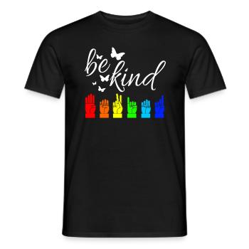 ASL Sign Language Sign Language - Men's T-Shirt - black - Front - AI Model Male 178 light (178cm)