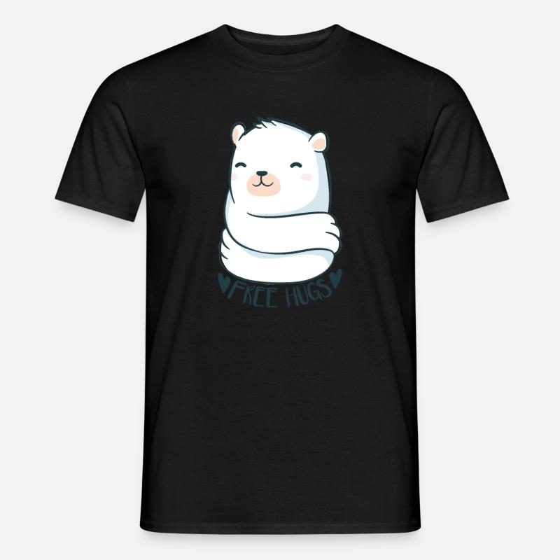 Cute bear Hugs Tshirt - Männer T-Shirt - Schwarz