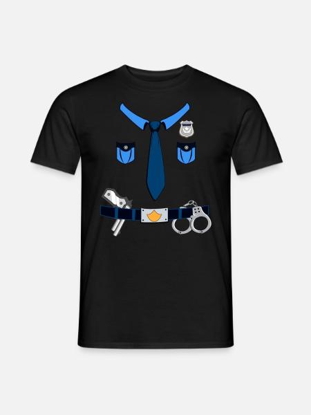 Polizist Polizeiuniform Halloween Geburtstag Party - Mænd T-shirt - sort