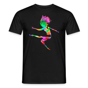 Fraktal & Regenbogen, Nerd Geschenk, Tänzer & bunt - Männer T-Shirt - Schwarz - Vorne - AI Model Male 178 light (178cm)