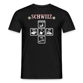 Schwiiz Switzerland - Men's T-Shirt - black - Front - AI Model Male 178 light (178cm)