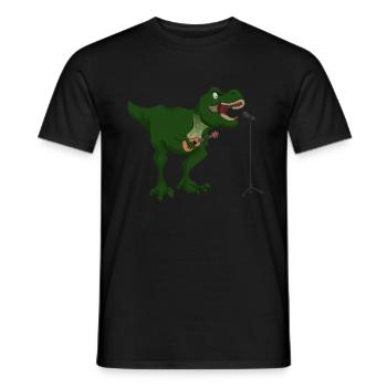 T-Rex Guitar Trex Dino Guitarist Gift - Men's T-Shirt - black - Front - AI Model Male 178 light (178cm)