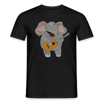 Guitare guitare acoustique Éléphant Cadeau enfants - T-shirt homme - noir - Devant - AI Model Male 178 light (178cm)