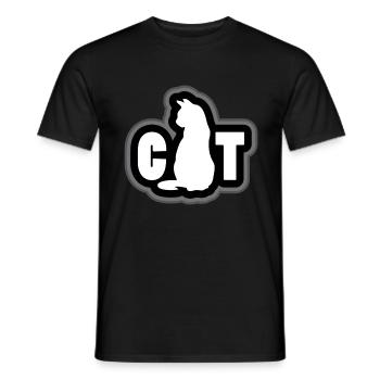 Idée cadeau chat blanc - T-shirt homme - noir - Devant - AI Model Male 178 light (178cm)