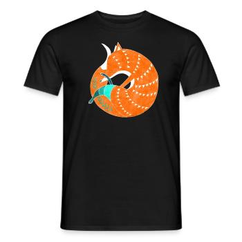 Retro Fuchs Tierliebe Geschenk - Männer T-Shirt - Schwarz - Vorne - AI Model Male 178 light (178cm)