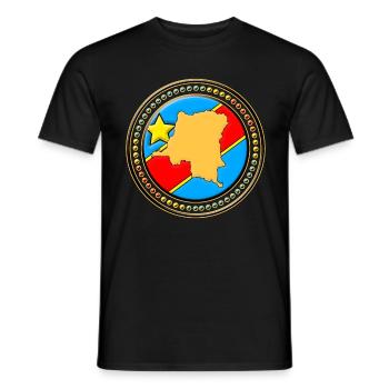 Carte du drapeau Congo - Congo - T-shirt homme - noir - Devant - AI Model Male 178 light (178cm)