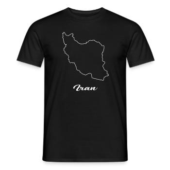 Iran carte carte - T-shirt homme - noir - Devant - AI Model Male 178 light (178cm)