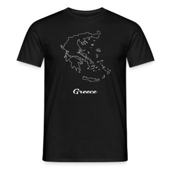 Carte de la Grèce - T-shirt homme - noir - Devant - AI Model Male 178 light (178cm)