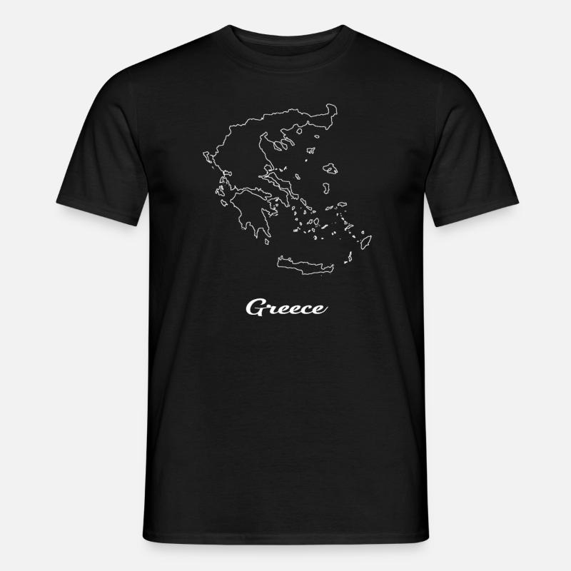 Greece Map Map - Men's T-shirt - black