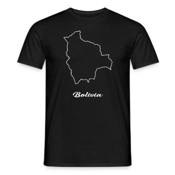 Bolivie carte carte - T-shirt homme - noir - Devant - AI Model Male 178 light (178cm)