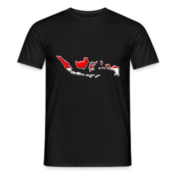 Drapeau indonésien - T-shirt homme - noir - Devant - AI Model Male 178 light (178cm)