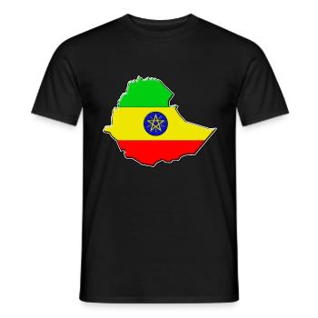 Ethiopia Ethiopia flag map - Men's T-Shirt - black - Front - AI Model Male 178 light (178cm)