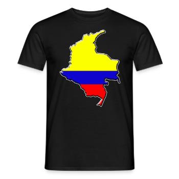 Carte du drapeau de la Colombie - T-shirt homme - noir - Devant - AI Model Male 178 light (178cm)