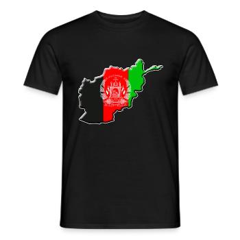 Afghanistan flag map - Men's T-Shirt - black - Front - AI Model Male 178 light (178cm)