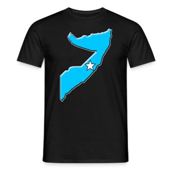 Carte du drapeau de la Somalie - T-shirt homme - noir - Devant - AI Model Male 178 light (178cm)