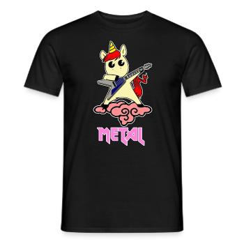 Licorne métallique - La licorne aime le métal - T-shirt homme - noir - Devant - AI Model Male 178 light (178cm)