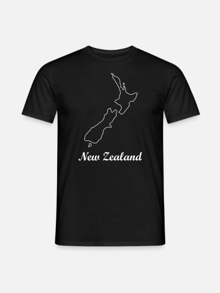 Neuseeland Landkarte - Männer T-Shirt - Schwarz