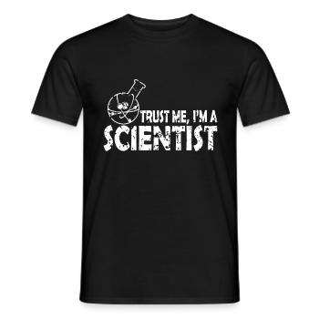 Croyez-moi, je suis un scientifique - T-shirt homme - noir - Devant - AI Model Male 178 light (178cm)