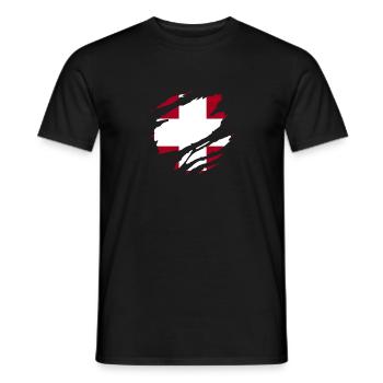 Switzerland above all| Swiss Creation - Men's T-Shirt - black - Front - AI Model Male 178 light (178cm)