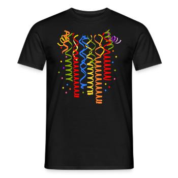 Konfetti Karneval Luftschlangen Fasching Kostüm - Männer T-Shirt - Schwarz - Vorne - AI Model Male 178 light (178cm)