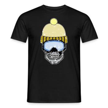 Crâne - avec casquette - snowboard - T-shirt homme - noir - Devant - AI Model Male 178 light (178cm)