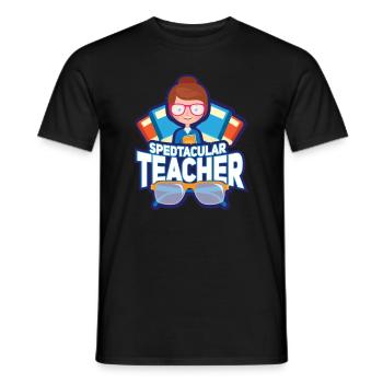 Spedtacular Teacher - Spektakulärer Lehrer - Männer T-Shirt - Schwarz - Vorne - AI Model Male 178 light (178cm)
