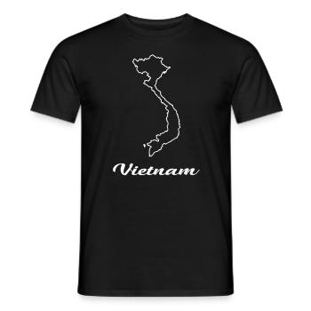 Carte de la carte du Vietnam - T-shirt homme - noir - Devant - AI Model Male 178 light (178cm)