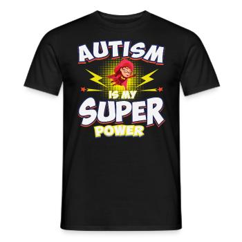 Autisme Super-héros aidants parents enfants cadeau - T-shirt homme - noir - Devant - AI Model Male 178 light (178cm)