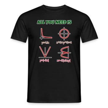 Liebe, Mathe - Herz als Formel und Graph - Männer T-Shirt - Schwarz - Vorne - AI Model Male 178 light (178cm)