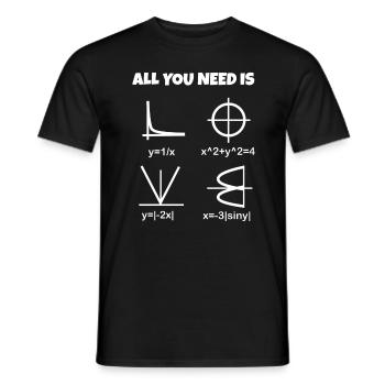 Liebe, Mathe - Herz als Formel und Graph - Männer T-Shirt - Schwarz - Vorne - AI Model Male 178 light (178cm)