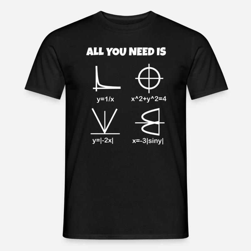 Love, math - heart as a formula and graph - Men’s T-shirt - black