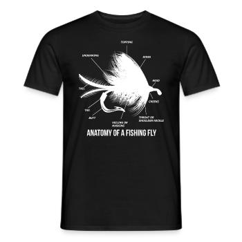 Fly fishing fishing fish angler fishing gift - Men's T-Shirt - black - Front - AI Model Male 178 light (178cm)